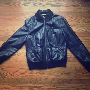 DKNY Jeans Black Pleather Jacket